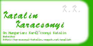 katalin karacsonyi business card